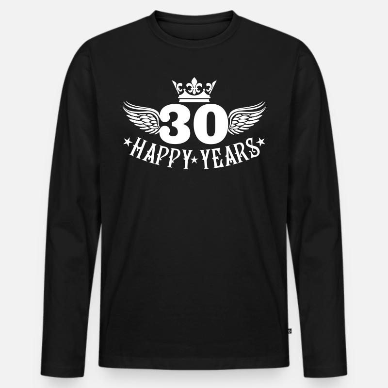 30 Happy Years - Männer Premium Bio Langarmshirt - Schwarz