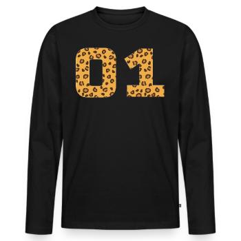 01 - Team - Team Sports - Team - Crew - Men's Premium Organic Long Sleeve Shirt - black - Front - Nico (187cm)