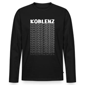 Koblenz Germany City Font Skyline Home - Men's Premium Organic Long Sleeve Shirt - black - Front - Nico (187cm)