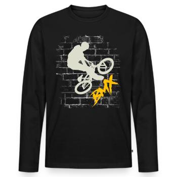 BMX Bike - Männer Premium Bio Langarmshirt - Schwarz - Vorne - Nico (187cm)