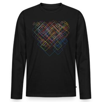Muster Farben - Futurismus - Männer Premium Bio Langarmshirt - Schwarz - Vorne - Nico (187cm)