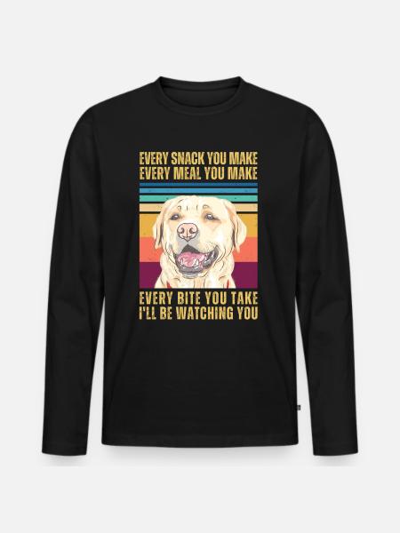 WATCHING RETRIEVER - Men's Premium Organic Long Sleeve Shirt - black