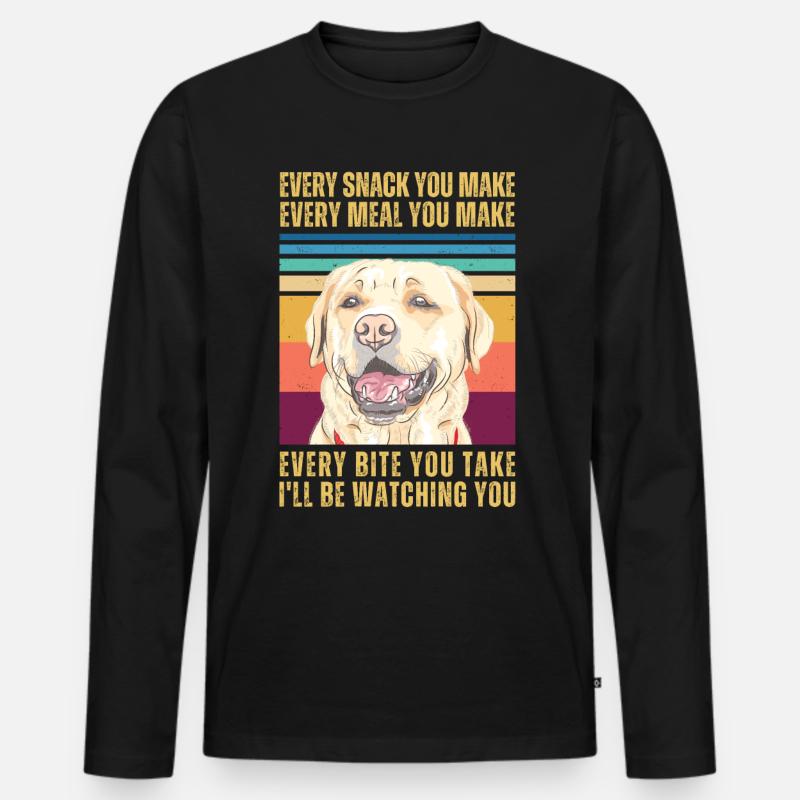 BEOBACHTEN VON RETRIEVER - Männer Premium Bio Langarmshirt - Schwarz