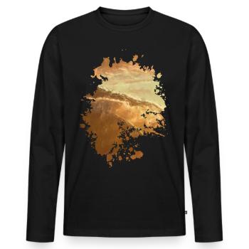 Wellen - Männer Premium Bio Langarmshirt - Schwarz - Vorne - Nico (187cm)