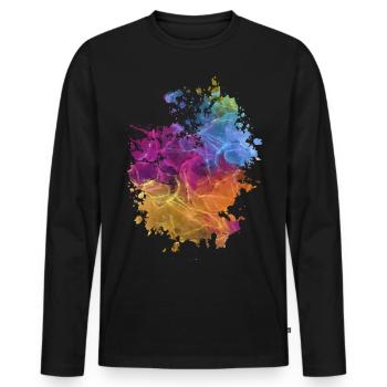 Kunst - Männer Premium Bio Langarmshirt - Schwarz - Vorne - Nico (187cm)