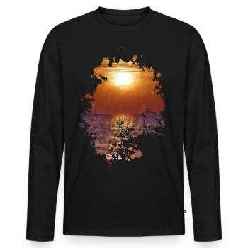 Sonnenuntergang - Männer Premium Bio Langarmshirt - Schwarz - Vorne - Nico (187cm)