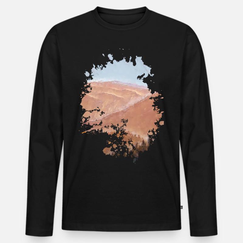 Wüste - Männer Premium Bio Langarmshirt - Schwarz