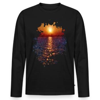 Sonnenuntergang - Männer Premium Bio Langarmshirt - Schwarz - Vorne - Nico (187cm)