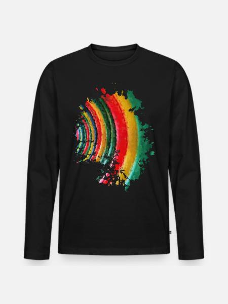 Farbe - Männer Premium Bio Langarmshirt - Schwarz
