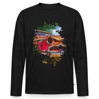 Oldtimer - Männer Premium Bio Langarmshirt - Schwarz - Vorne - Nico (187cm)