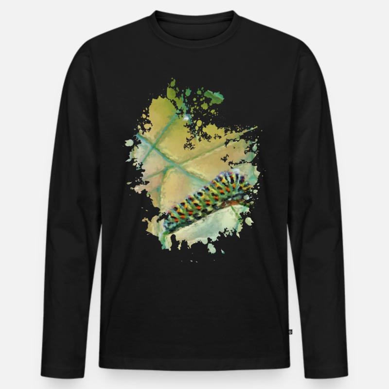 Raupe - Männer Premium Bio Langarmshirt - Schwarz