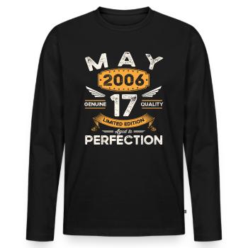 17th Birthday Man May Vintage 2006 Legendary - Men's Premium Organic Long Sleeve Shirt - black - Front - Nico (187cm)