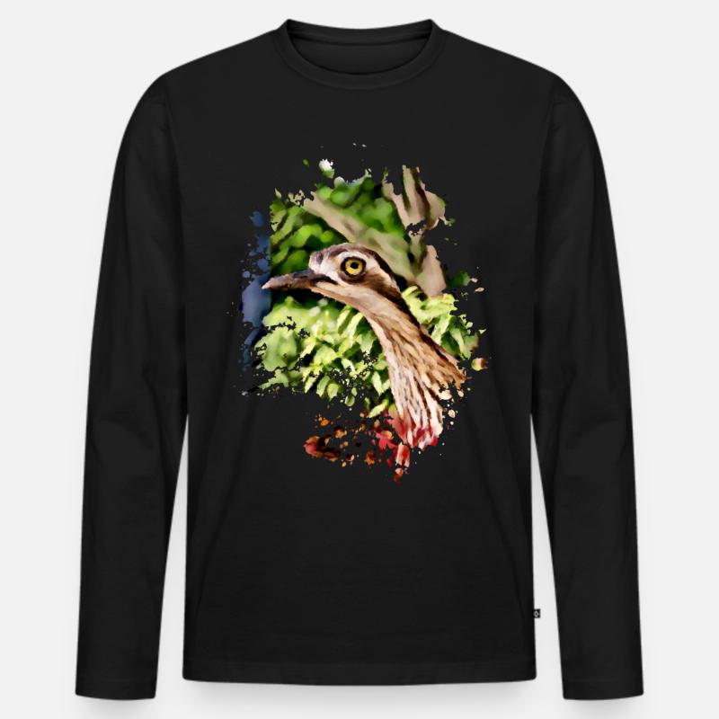 Komischer Vogel - Männer Premium Bio Langarmshirt - Schwarz