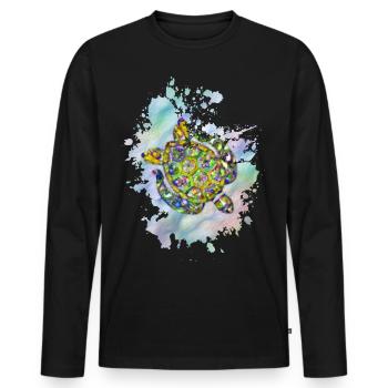 Schildkröte im Meer - Männer Premium Bio Langarmshirt - Schwarz - Vorne - Nico (187cm)