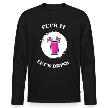 ça laisse boire - T-shirt manches longues Premium bio Homme - noir - Devant - Nico (187cm)