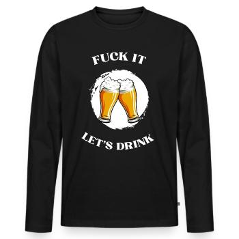 ça laisse boire - T-shirt manches longues Premium bio Homme - noir - Devant - Nico (187cm)
