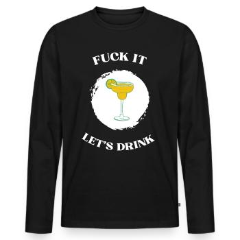 ça laisse boire - T-shirt manches longues Premium bio Homme - noir - Devant - Nico (187cm)