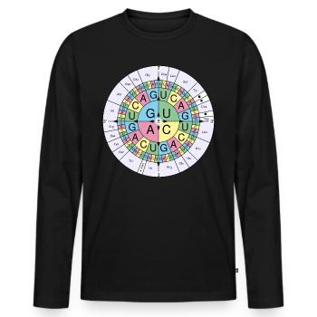 Biochimie RNA codon code soleil - T-shirt manches longues Premium bio Homme - noir - Devant - Nico (187cm)