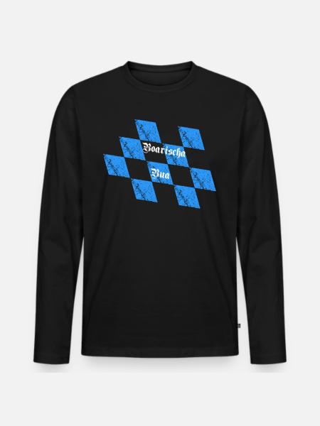 Boarischer Bua - Männer Premium Bio Langarmshirt - Schwarz