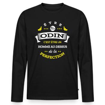 ODIN PARFAIT - NOM ODIN - T-shirt manches longues Premium bio Homme - noir - Devant - Nico (187cm)