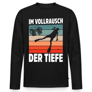 Tauchen Schorcheln Taucher Apnoe Scuba Tauchen - Männer Premium Bio Langarmshirt - Schwarz - Vorne - Nico (187cm)