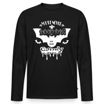 Vous n’êtes jamais trop vieux pour les bonbons - T-shirt manches longues Premium bio Homme - noir - Devant - Nico (187cm)
