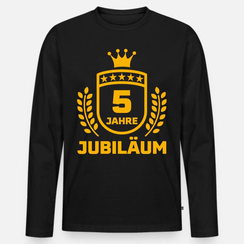 5 Jahre Jubiläum Geschenkidee - Männer Premium Bio Langarmshirt - Schwarz