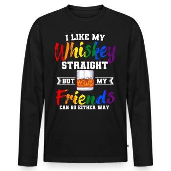 Whisky Straight Lgbtq Pride Transgenre Bi Gay - T-shirt manches longues Premium bio Homme - noir - Devant - Nico (187cm)