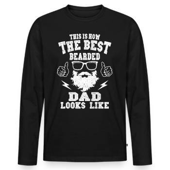 Voici à quoi ressemble le meilleur père barbu de la fête des pères Bart - T-shirt manches longues Premium bio Homme - noir - Devant - Nico (187cm)