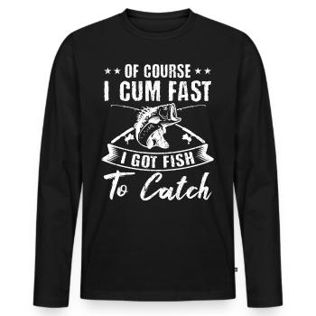 J’ai rapidement du poisson pour attraper des pêcheurs pêcheurs - T-shirt manches longues Premium bio Homme - noir - Devant - Nico (187cm)