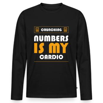 Crunching Numbers is My Cardio - Accountant Funny - Men's Premium Organic Long Sleeve Shirt - black - Front - Nico (187cm)