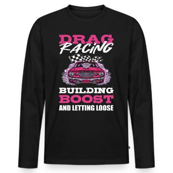 Drag Racing Drag Racer Drag Race Motor Sport - Men's Premium Organic Long Sleeve Shirt - black - Front - Nico (187cm)