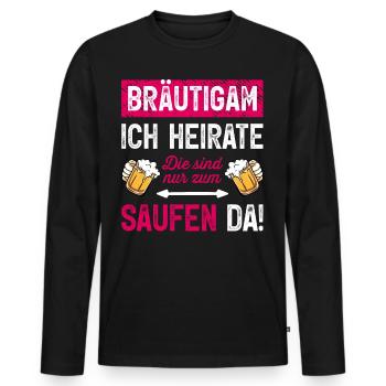 Kostüm Bräutigam T-Shirt Polterabend JGA Männer - Männer Premium Bio Langarmshirt - Schwarz - Vorne - Nico (187cm)