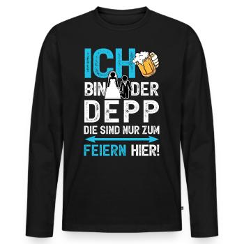 Junggesellenabschied Bräutigam T-Shirt JGA Männer - Männer Premium Bio Langarmshirt - Schwarz - Vorne - Nico (187cm)