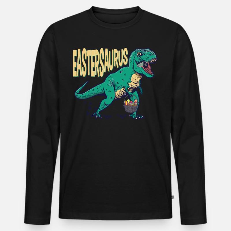 Eastersaurus Ostern T-Rex Dinosaurier Osterhase - Männer Premium Bio Langarmshirt - Schwarz