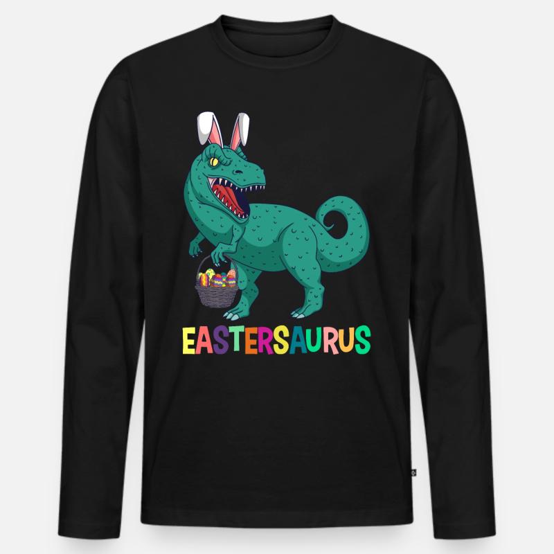 Eastersaurus Ostern T-Rex Dinosaurier Osterhase - Männer Premium Bio Langarmshirt - Schwarz