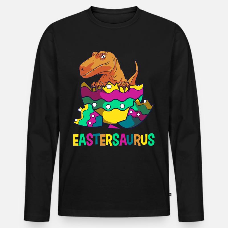 Eastersaurus Ostern T-Rex Dinosaurier Osterhase - Männer Premium Bio Langarmshirt - Schwarz