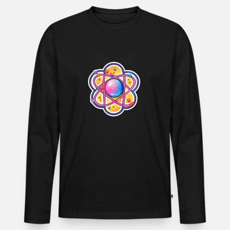 Atom Physik Nerd Atommodell - Männer Premium Bio Langarmshirt - Schwarz