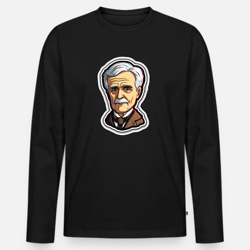 Eddison Glühbirne Physik Elektrotechnik - Männer Premium Bio Langarmshirt - Schwarz