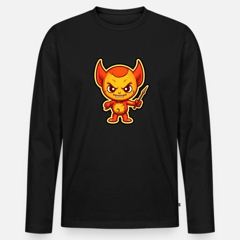 Teufelchen - Männer Premium Bio Langarmshirt - Schwarz