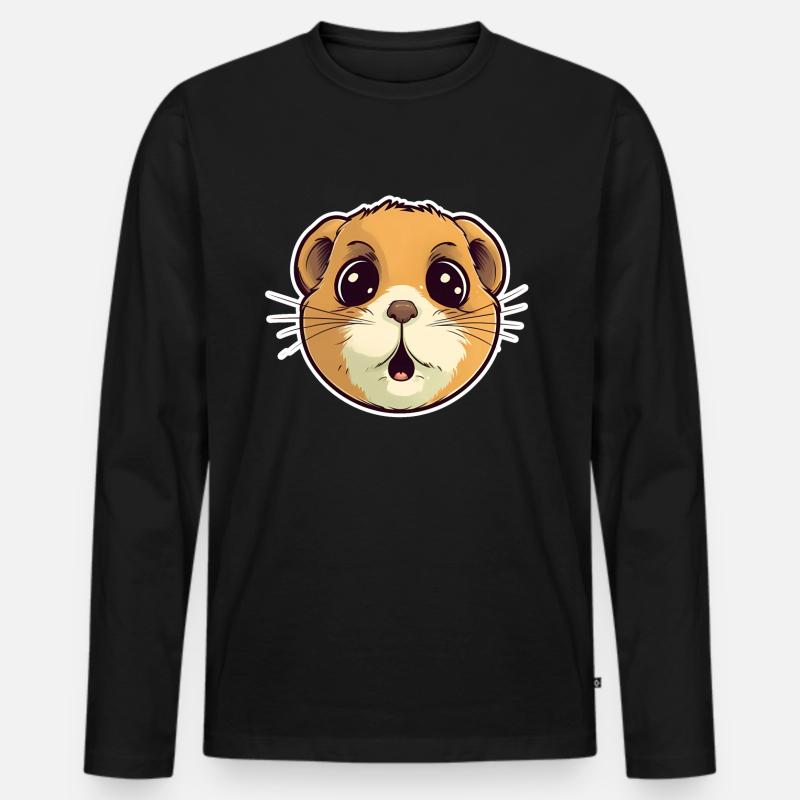 Hamster - Männer Premium Bio Langarmshirt - Schwarz