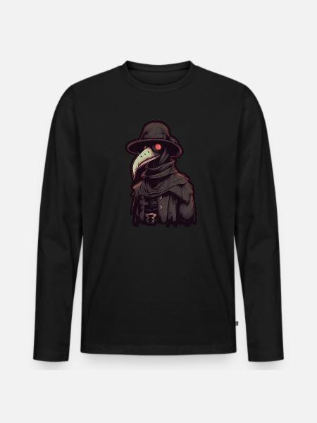 Pestdoktor Doktor Arzt - Männer Premium Bio Langarmshirt - Schwarz