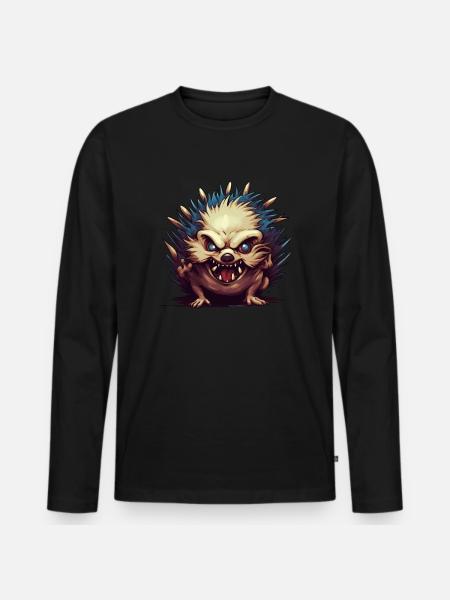 Hedgehog Halloween Horror - Men's Premium Organic Long Sleeve Shirt - black