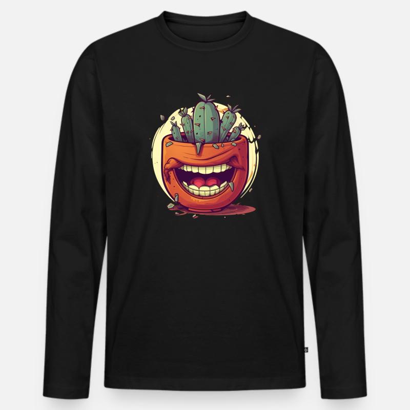 Pflanze - Männer Premium Bio Langarmshirt - Schwarz