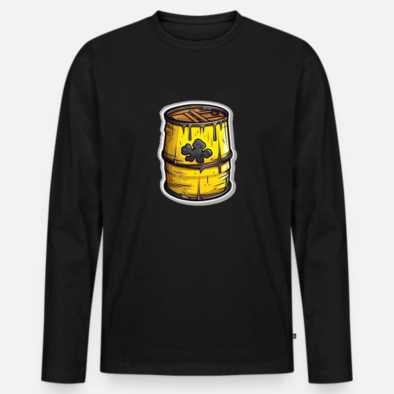 Atommüllfass - Männer Premium Bio Langarmshirt - Schwarz