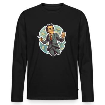 Richard Feynman - Männer Premium Bio Langarmshirt - Schwarz - Vorne - Nico (187cm)
