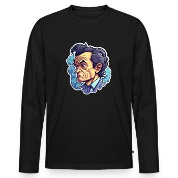 Richard Feynman - Men's Premium Organic Long Sleeve Shirt - black - Front - Nico (187cm)