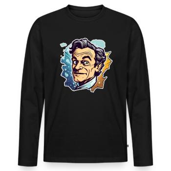 Richard Feynman - Männer Premium Bio Langarmshirt - Schwarz - Vorne - Nico (187cm)