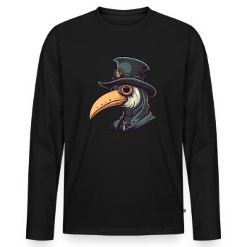Pestdoktor Doktor Arzt - Männer Premium Bio Langarmshirt - Schwarz - Vorne - Nico (187cm)