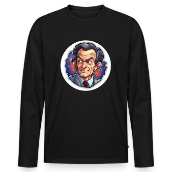 Richard Feynman - Männer Premium Bio Langarmshirt - Schwarz - Vorne - Nico (187cm)